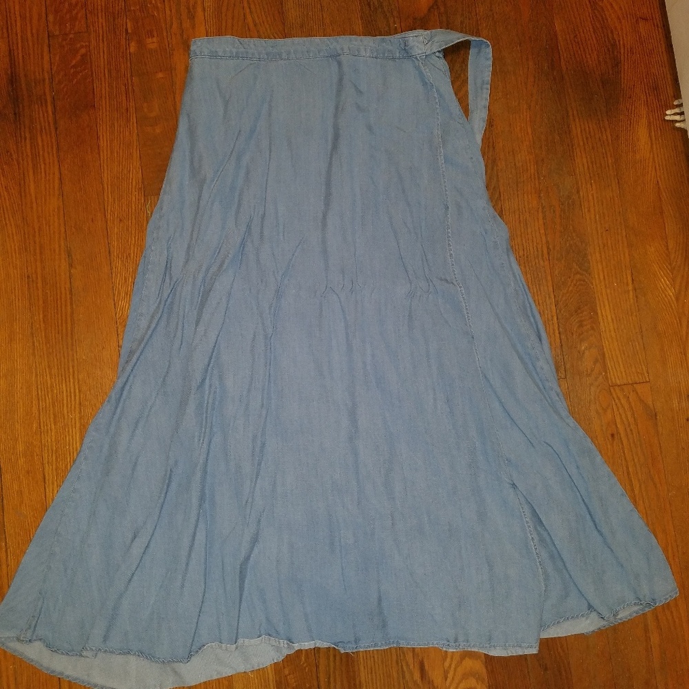 Chaps Denim Wrap Skirt